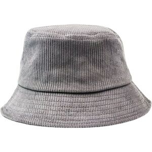 Gray Corduroy Bucket Hat